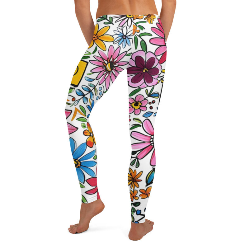 Vibrant Floral Cross Leggings alternate view