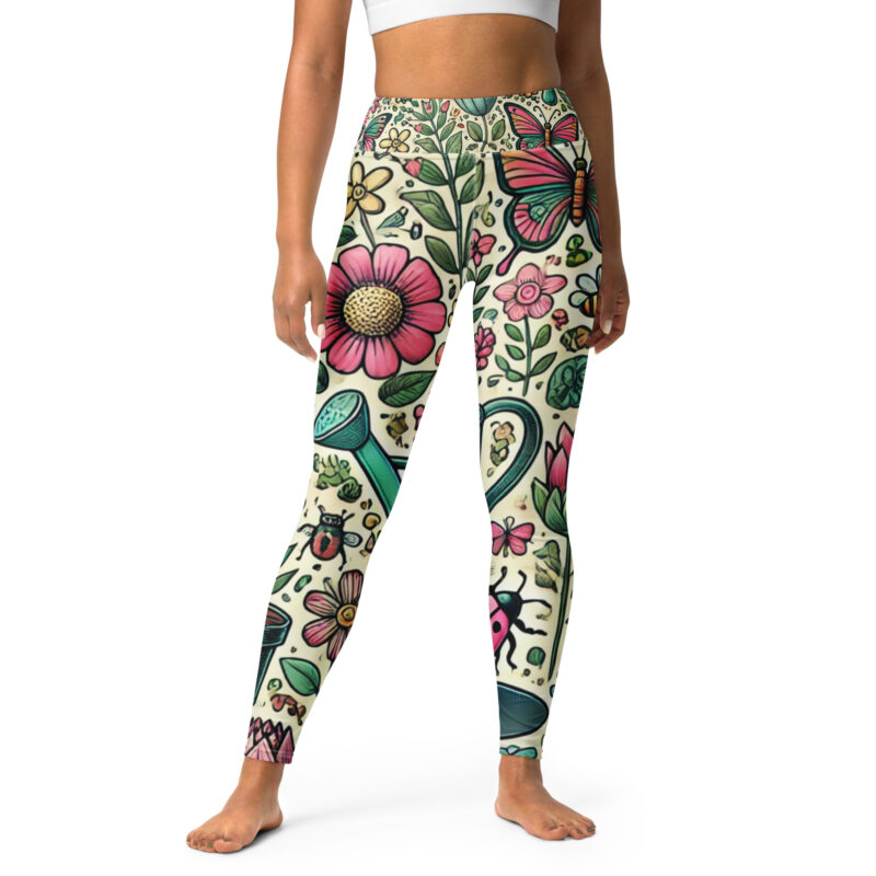 Vibrant Garden Doodles Yoga Leggings Design