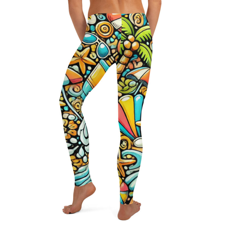 Vibrant Summer Doodles Leggings alternate view