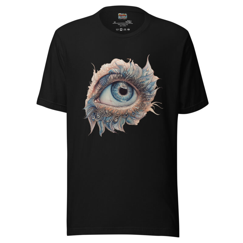 Eye Feather T-Shirt with Mystical Gaze Doodle alternate view