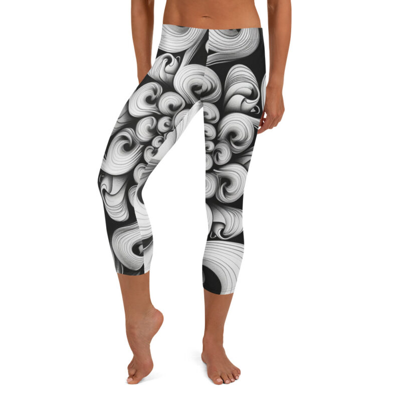 Vortex Harmony Capri Leggings - Monochrome Maelstrom alternate view