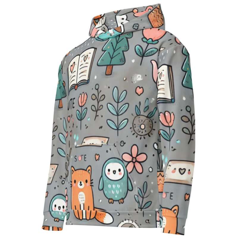 Fox Coffee Hoodie with Cute Doodles alternate view