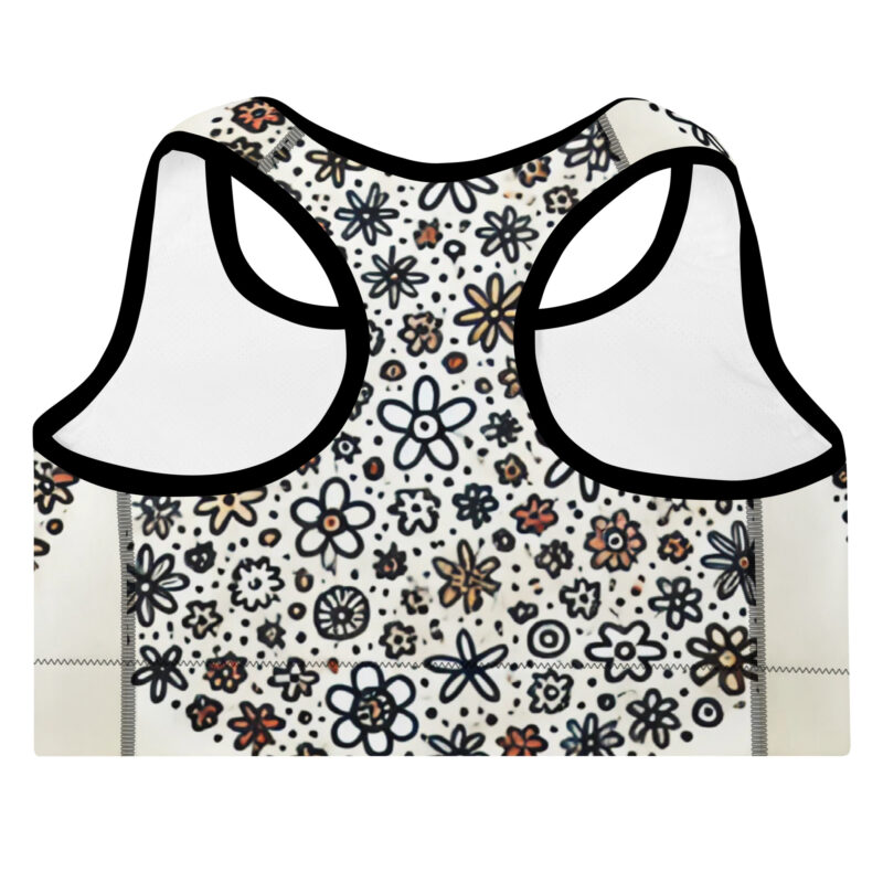 Circular Flower Sports Bra with Whimsical Pattern alternate view