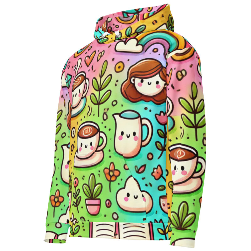 Coffee Time Hoodie with Whimsical Cute Doodles alternate view