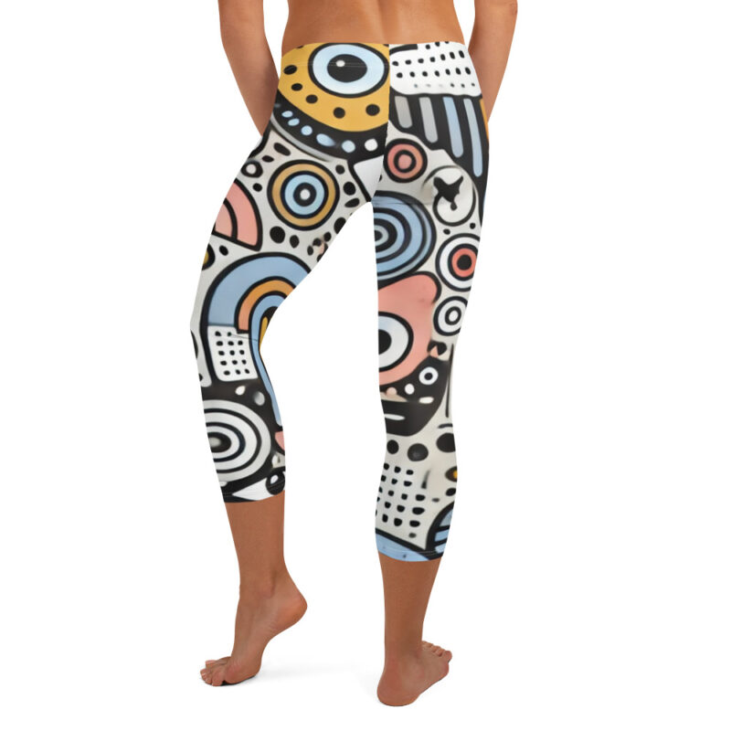 Whimsical Geometric Cool Doodles Capri Leggings