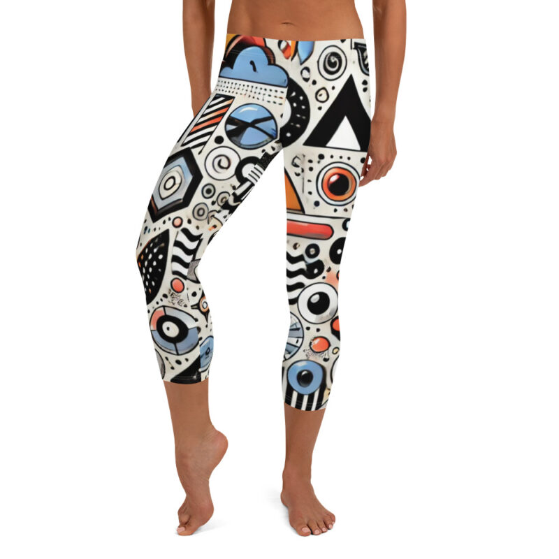 Geometric Cool Doodles Capri Leggings alternate view