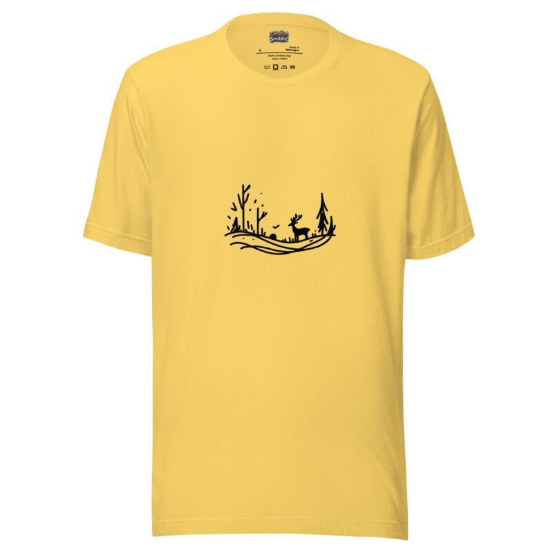 Whimsical Wilderness Doodle T-Shirt - Nature's Heartbeat