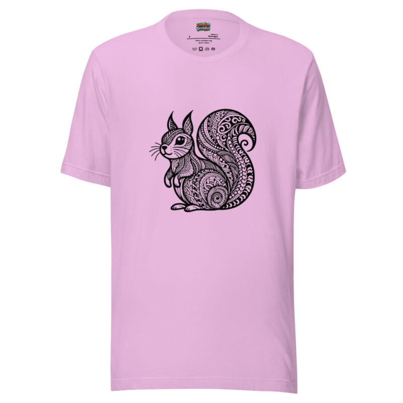 Whiskered Doodle T-Shirt - Curious Feline Intricacy