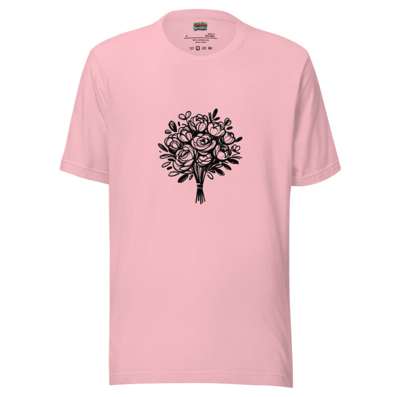Whispers of Nature Collection T-Shirt - Enchanted Rose Doodle