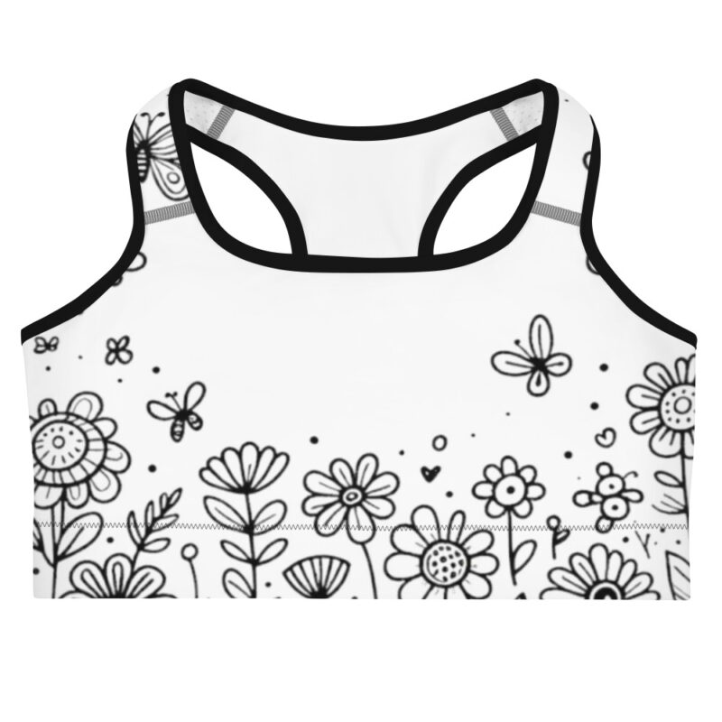 Whispers of Nature Sports Bra - Enchanting Meadow Embrace