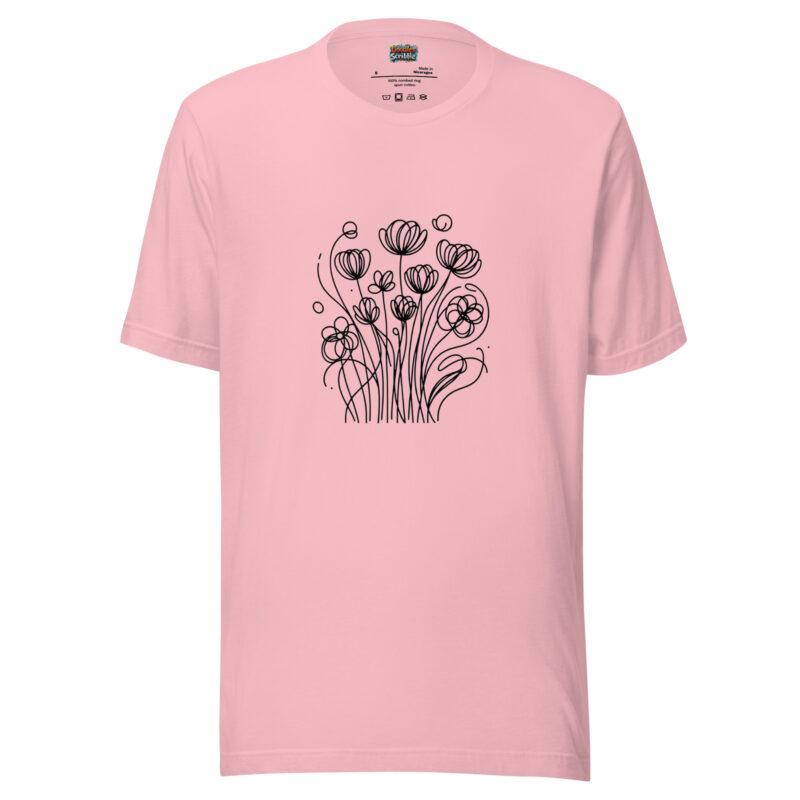 Blooming Doodle T-Shirt - Whispers of Nature Art alternate view