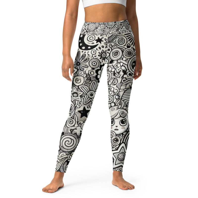 Yoga Leggings with Cool Doodles Art for Creative Practice