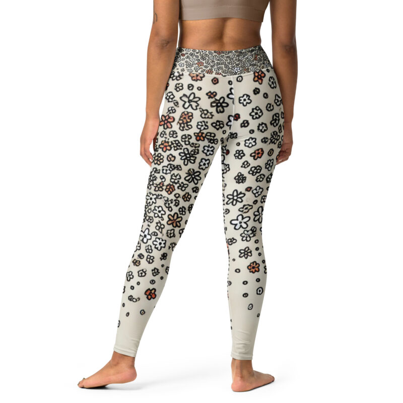 Heart Floral Doodle Yoga Leggings alternate view