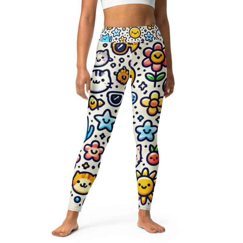 Yoga Leggings with Playful Cute Doodles