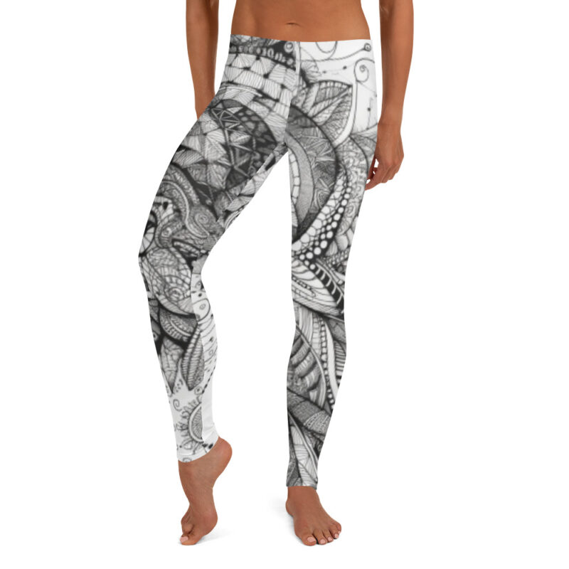 Zentangle Full-Length Leggings - Intricate Elegance Unveiled