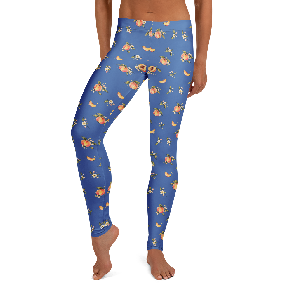 Peach Blossom Doodle Leggings Front view