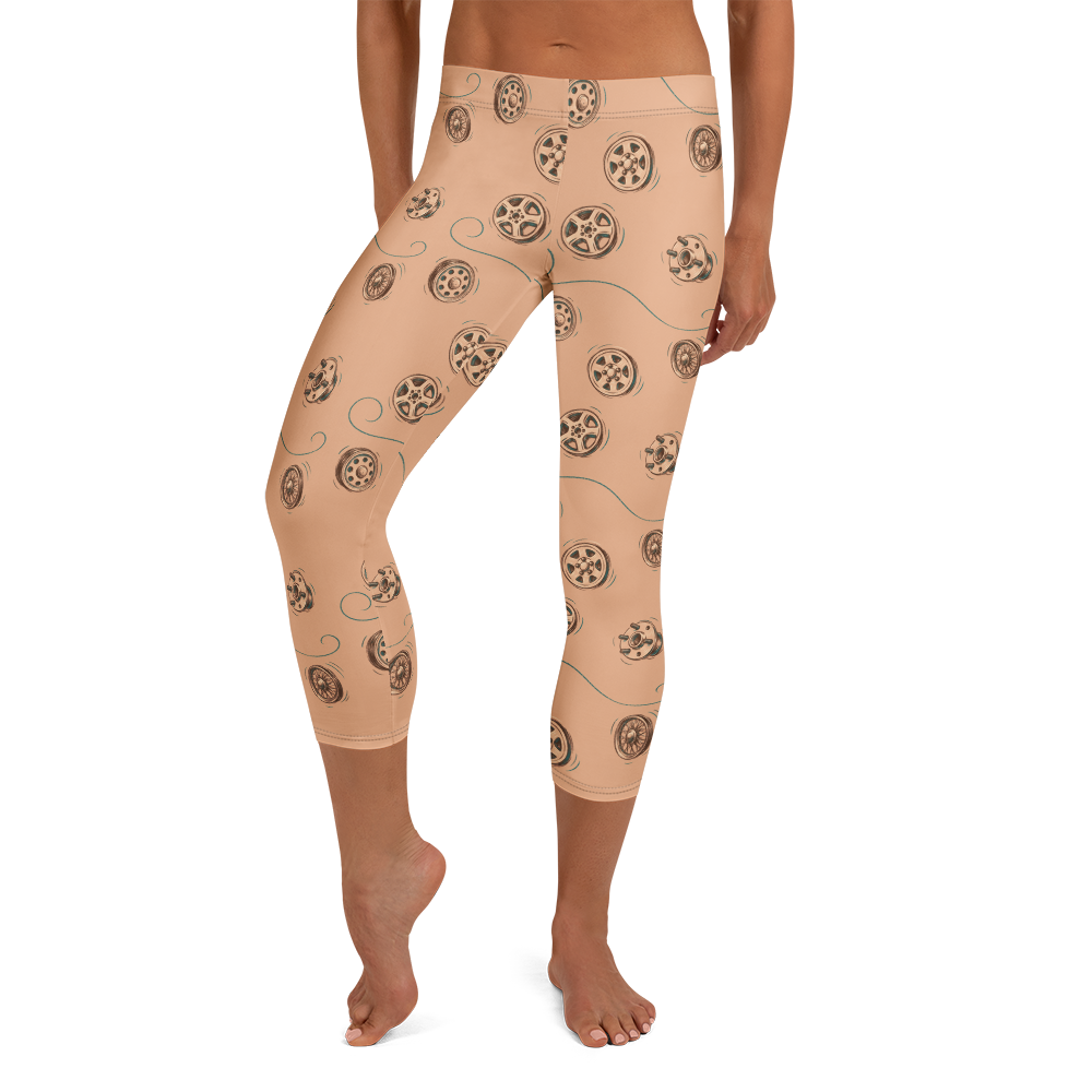 Wheel Hub Cars Capri Leggings