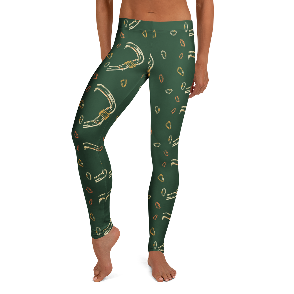 Small Climbing Carabiner Sports Leggings Front