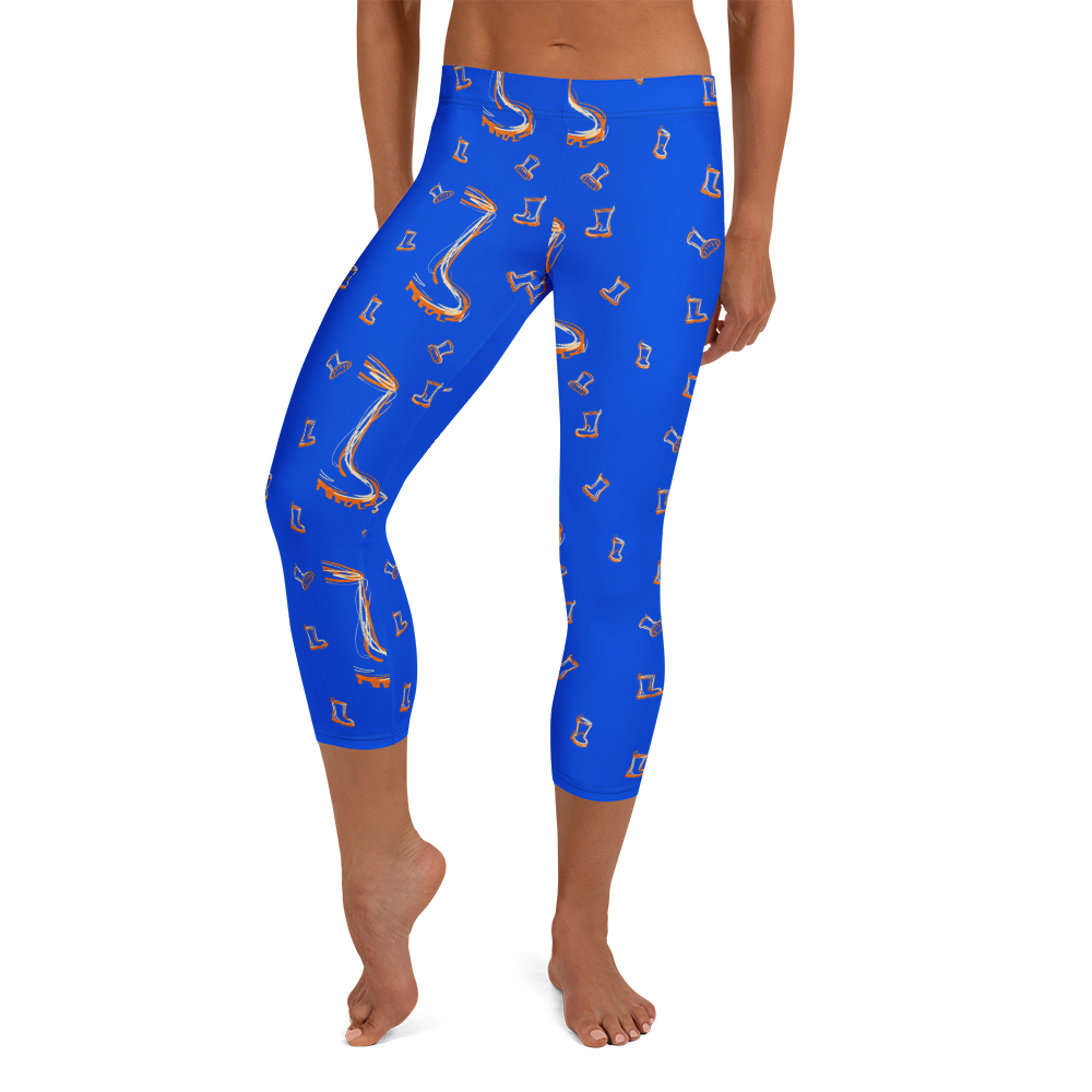 Little Rainboot Wild Edition Cute Doodles Capri Leggings
