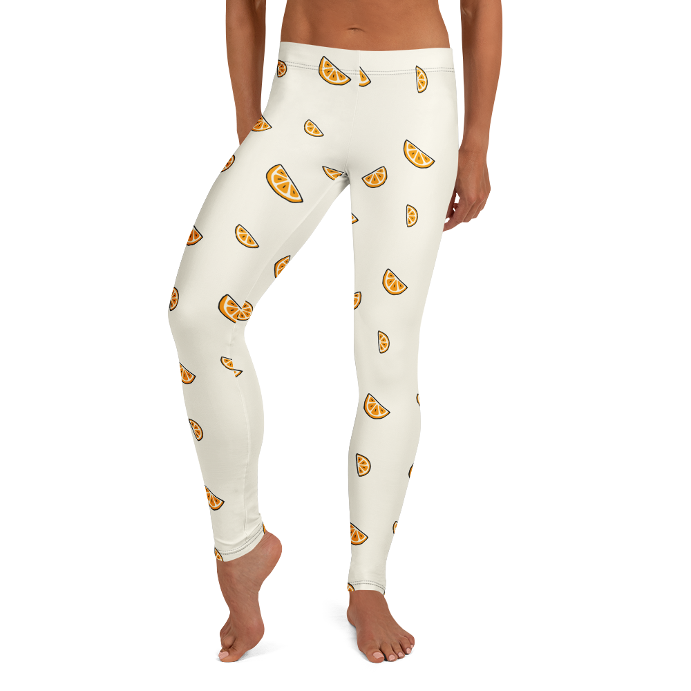 Lemon Slice Playful Extra Summer Doodles Leggings Front