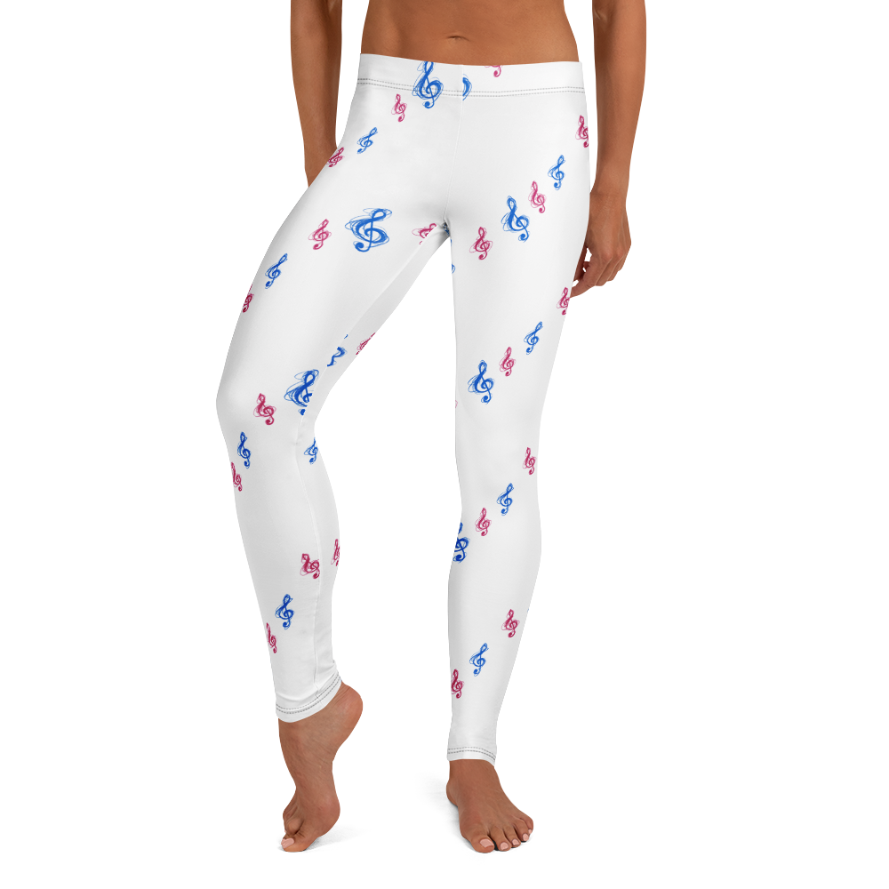 Treble Clef Wild Scribble Extra Rhythmic Expressions Leggings Front