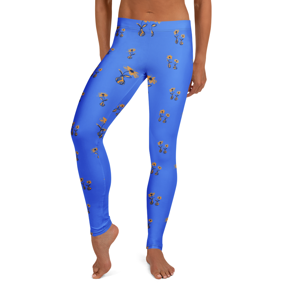 Single Flower In A Little Bedside Vase Wild Scribble Extra Captured Leggings