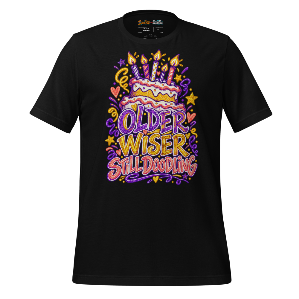 Older Wiser Still Doodling T-Shirt alternate view