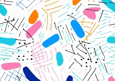 Art of scribble colourful scribble on white background