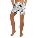 Monochrome Blossom Doodle Women's Fashion Shorts - Image 5
