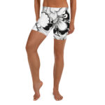 Monochrome Blossom Doodle Women's Fashion Shorts - Image 4