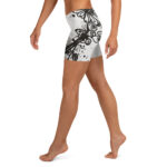 Floral Heart Doodle Shorts – Monochrome Summer Flair - Image 3