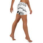 Monochrome Blossom Doodle Women's Fashion Shorts - Image 3