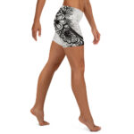 Floral Heart Doodle Shorts – Monochrome Summer Flair - Image 4