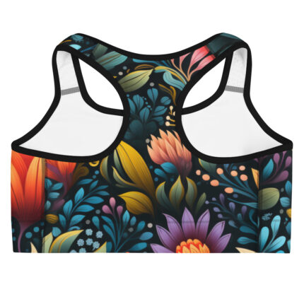 Enchanted Flora Doodle Sports Bra