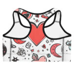 Valentine's Doodles Sports Bra - Cosmic Love for Active Lifestyles - Image 2