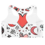 Valentine's Doodles Sports Bra - Cosmic Love for Active Lifestyles - Image 4