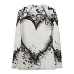 Monochrome Floral Heart Doodle Rash Vest – Ocean-Ready Elegance - Image 2