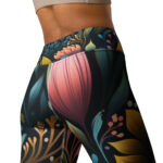 Enchanted Forest Floral Doodle Yoga Leggings - Image 3