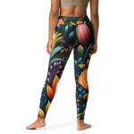 Enchanted Forest Floral Doodle Yoga Leggings - Image 8