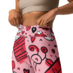 Valentine's Doodles Yoga Leggings - Flexibility with a Loving Twist - Image 3
