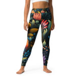 Enchanted Forest Floral Doodle Yoga Leggings - Image 7