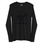 Whimsical Guitar Player Doodle Long Sleeve Tee - Image 2
