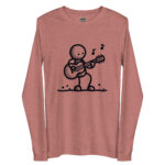 Whimsical Guitar Player Doodle Long Sleeve Tee - Image 4