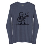 Whimsical Guitar Player Doodle Long Sleeve Tee - Image 3