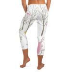 Whimsical Easter Bunnies and Egg Trees Capri Leggings