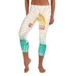 Serene Scribble Sunrise Cross Easter-Themed Capri Leggings - Image 2