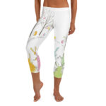 Whimsical Easter Bunnies and Egg Trees Capri Leggings - Image 2