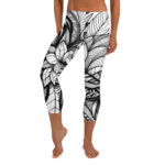 Zentangle Capri Leggings - Botanical Ink Flow - Image 2