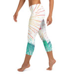 Serene Scribble Sunrise Cross Easter-Themed Capri Leggings - Image 3