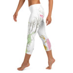 Whimsical Easter Bunnies and Egg Trees Capri Leggings - Image 3